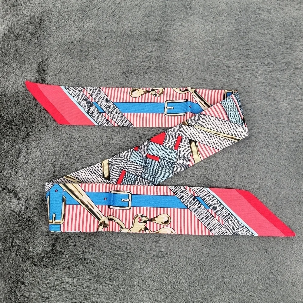 New Print Silk Skinny Scarf Twilly